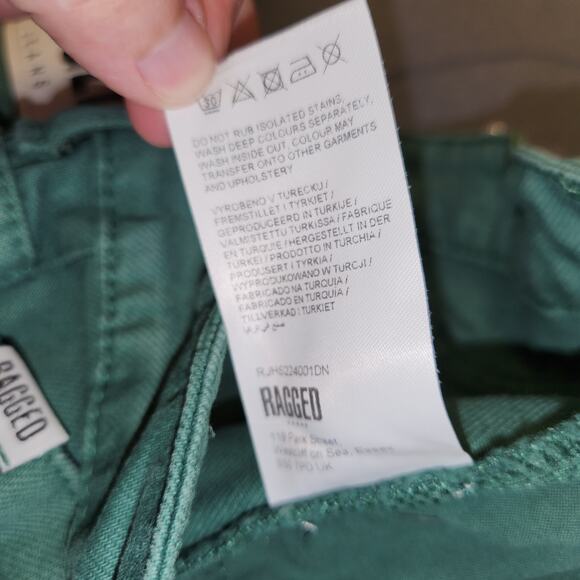 THE RAGGED PRIEST Cargo Wide Leg Jeans 26 | US 6 | Bluish Green Skater Grunge - Picture 7 of 12
